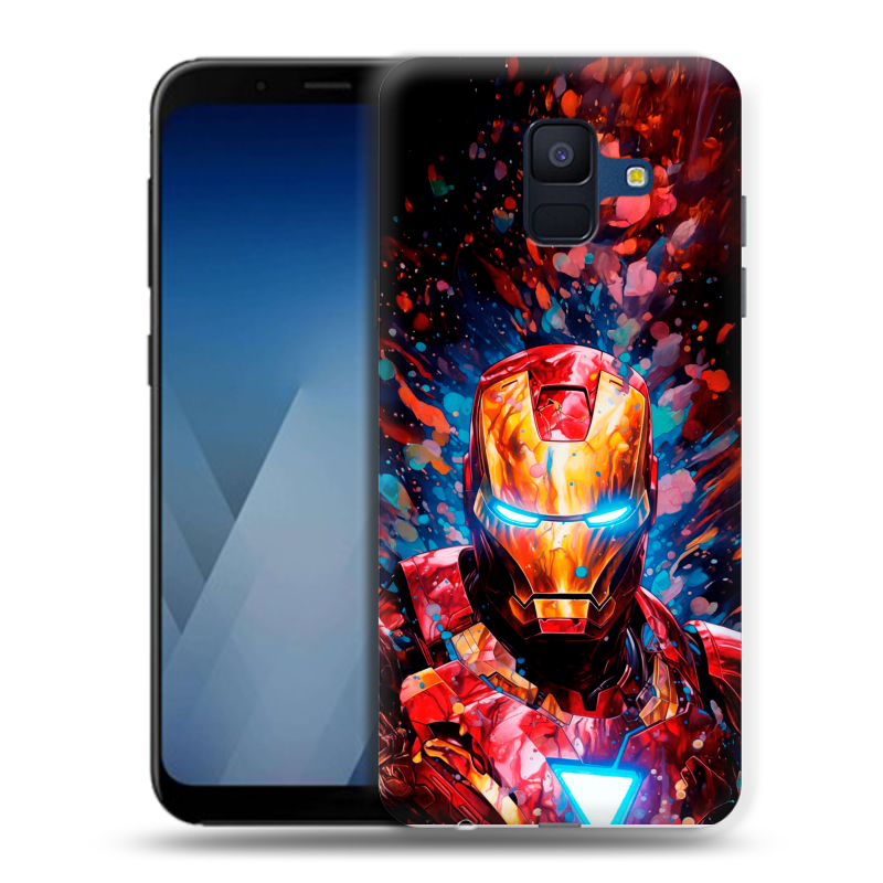 Силиконовый противоударный чехол на Samsung Galaxy A6 с принтом Железный человек Ironman Силиконовый противоударный чехол на Samsung Galaxy A6 с принтом Железный человек Ironman