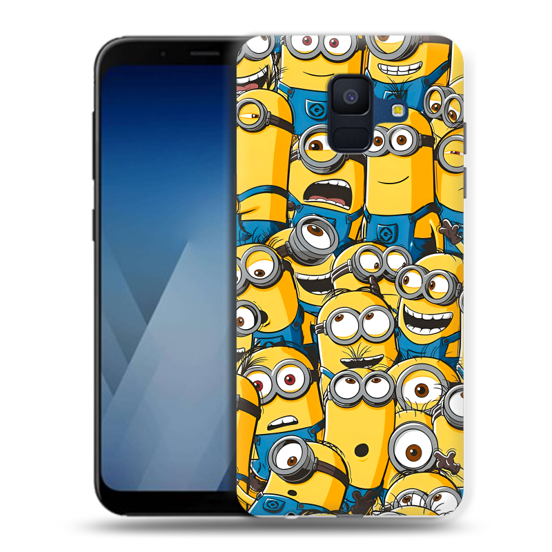 Силиконовый противоударный чехол на Samsung Galaxy A6 с принтом Миньоны Силиконовый противоударный чехол на Samsung Galaxy A6 с принтом Миньоны