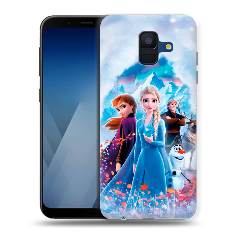 Силиконовый противоударный чехол на Samsung Galaxy A6 с принтом Холодное сердце Frozen Силиконовый противоударный чехол на Samsung Galaxy A6 с принтом Холодное сердце Frozen