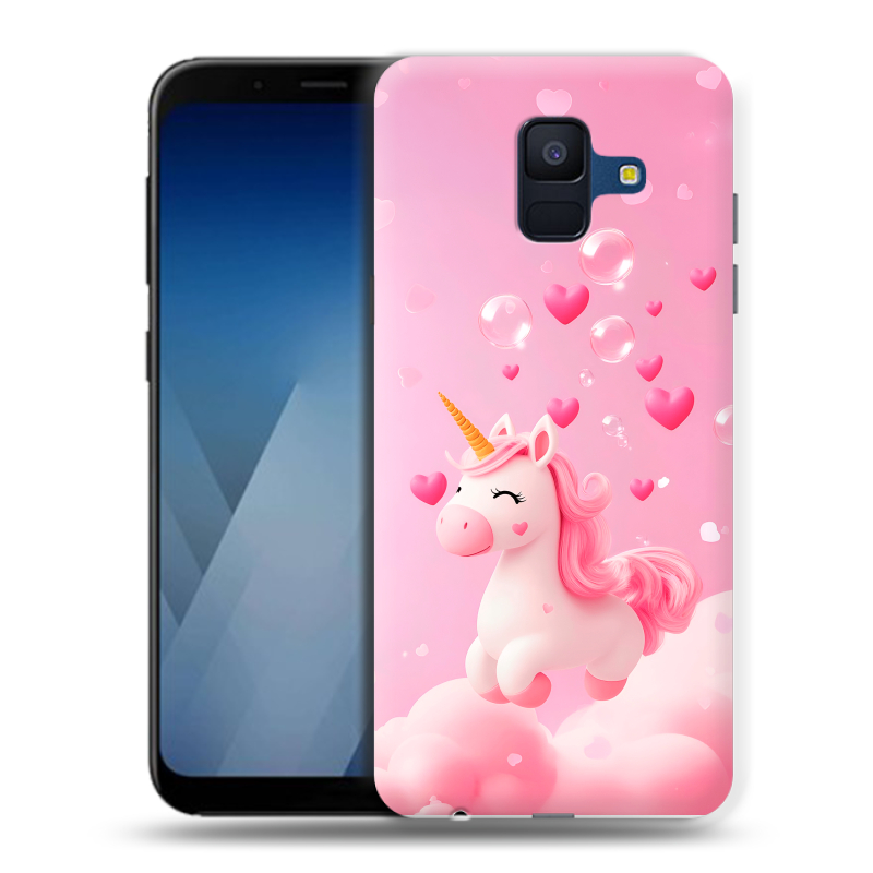 Пластиковый чехол на Samsung Galaxy A6 с принтом Единорог Пластиковый чехол на Samsung Galaxy A6 с принтом Единорог