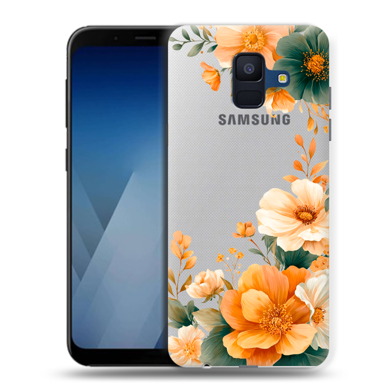 Пластиковый чехол на Samsung Galaxy A6 с принтом Цветы принт Пластиковый чехол на Samsung Galaxy A6 с принтом Цветы принт