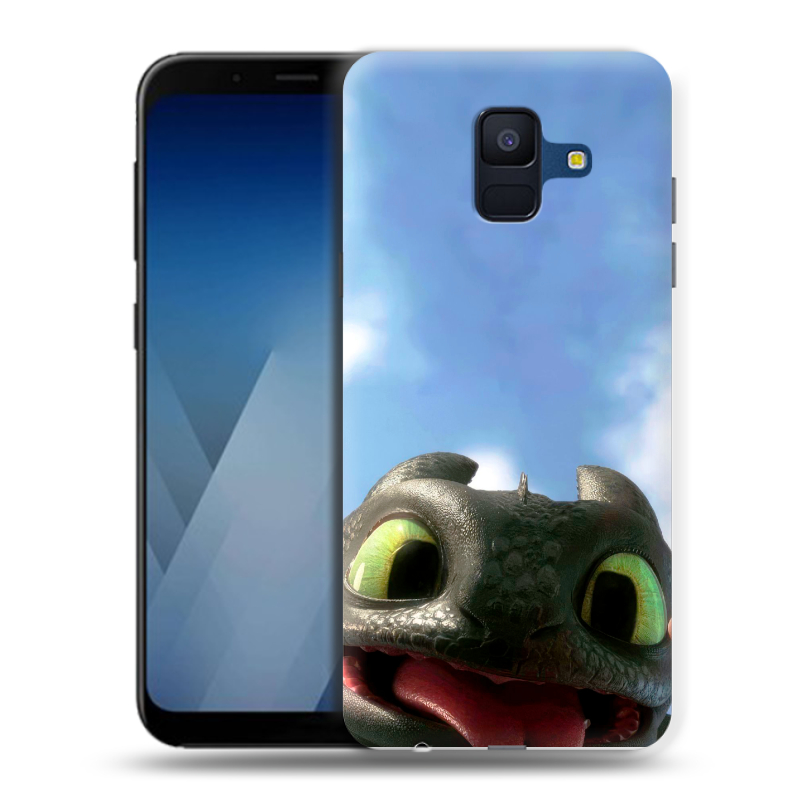 Силиконовый противоударный чехол на Samsung Galaxy A6 с принтом Как приручить дракона Силиконовый противоударный чехол на Samsung Galaxy A6 с принтом Как приручить дракона