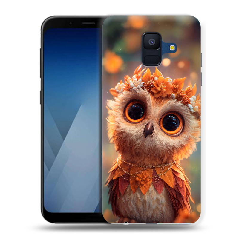 Пластиковый чехол на Samsung Galaxy A6 с принтом Милая сова Пластиковый чехол на Samsung Galaxy A6 с принтом Милая сова