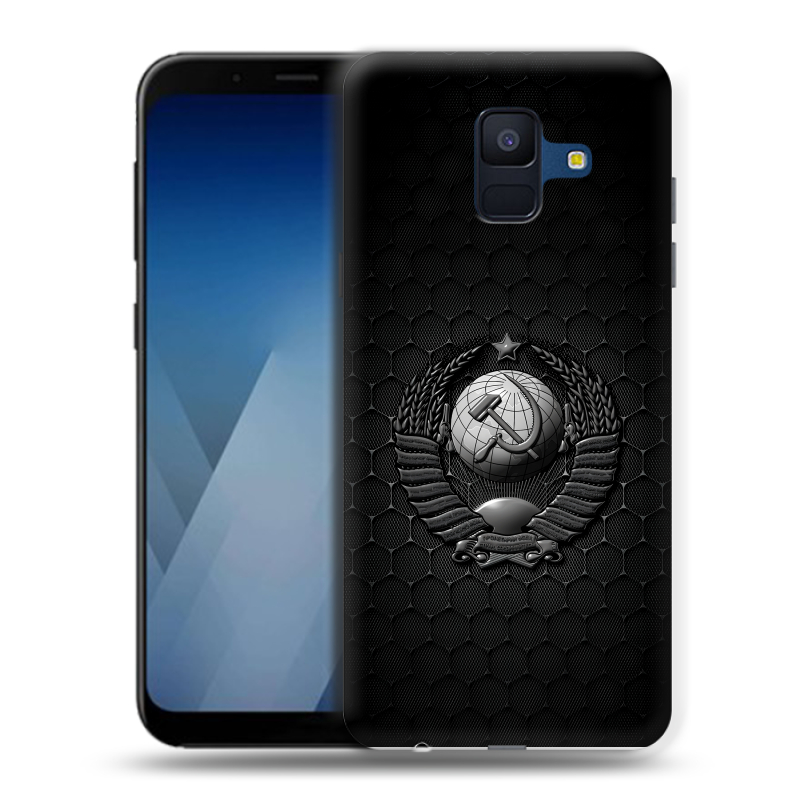 Пластиковый чехол на Samsung Galaxy A6 с принтом Герб Флаг СССР Пластиковый чехол на Samsung Galaxy A6 с принтом Герб Флаг СССР