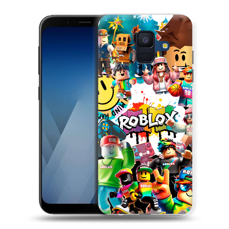 Силиконовый противоударный чехол на Samsung Galaxy A6 с принтом Roblox Роблокс Силиконовый противоударный чехол на Samsung Galaxy A6 с принтом Roblox Роблокс