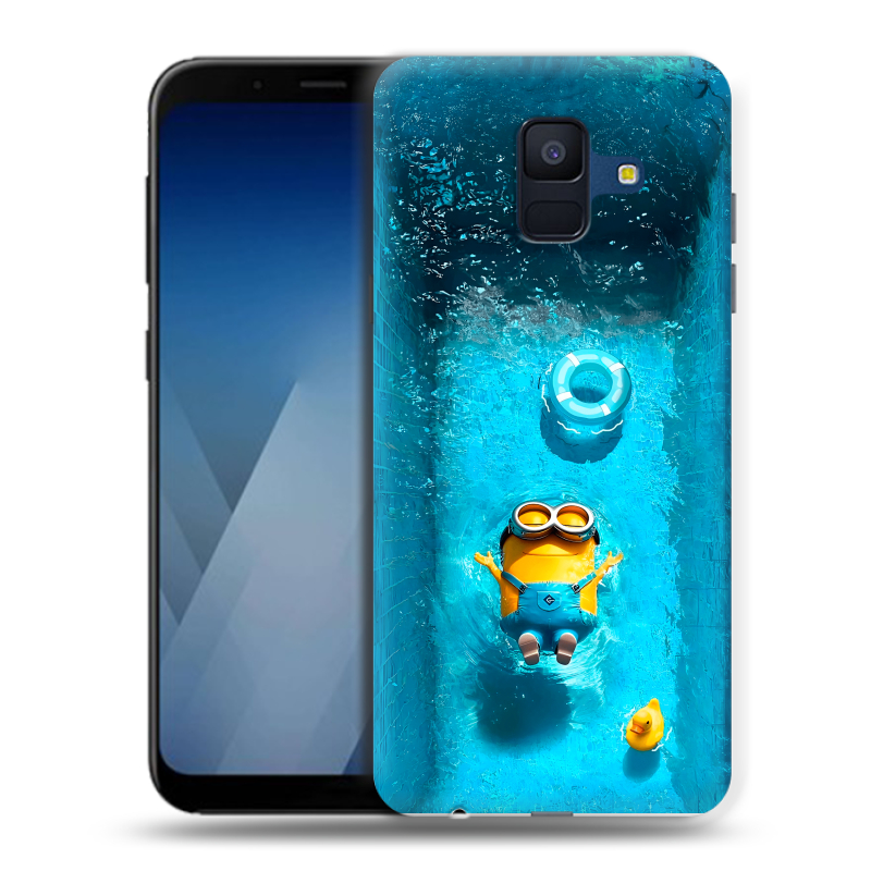 Пластиковый чехол на Samsung Galaxy A6 с принтом Миньоны Пластиковый чехол на Samsung Galaxy A6 с принтом Миньоны