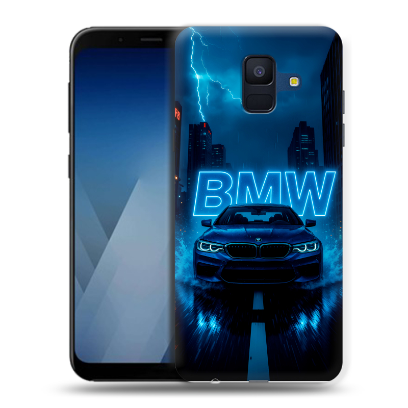 Силиконовый противоударный чехол на Samsung Galaxy A6 с принтом BMW БМВ Силиконовый противоударный чехол на Samsung Galaxy A6 с принтом BMW БМВ
