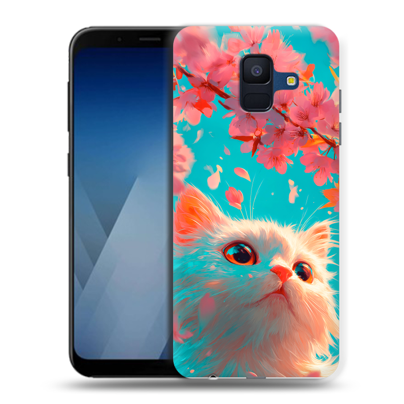 Пластиковый чехол на Samsung Galaxy A6 с принтом Красивый кот Пластиковый чехол на Samsung Galaxy A6 с принтом Красивый кот