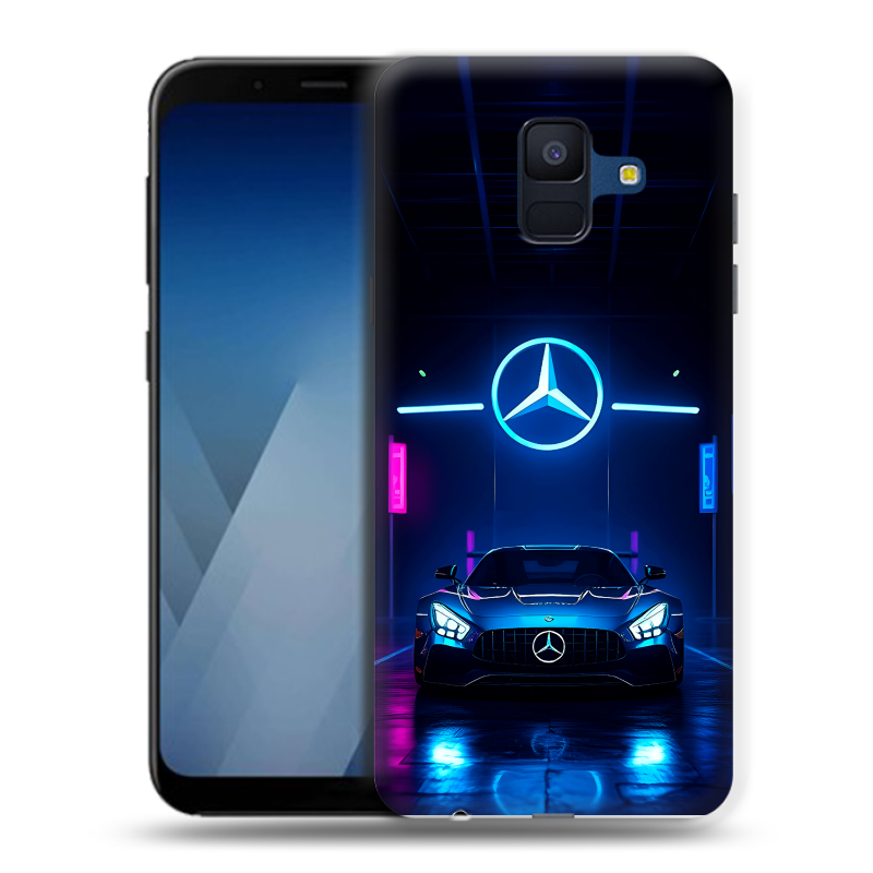 Силиконовый противоударный чехол на Samsung Galaxy A6 с принтом Mercedes Мерседес Силиконовый противоударный чехол на Samsung Galaxy A6 с принтом Mercedes Мерседес
