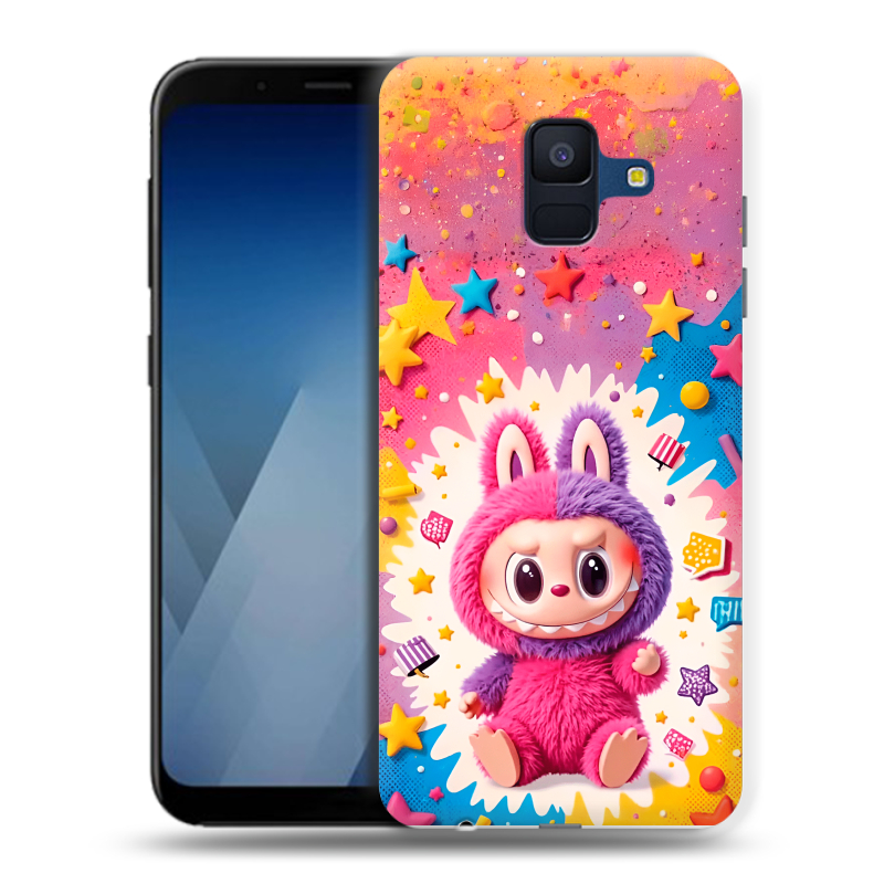Силиконовый противоударный чехол на Samsung Galaxy A6 с принтом Labubu Лабубу Силиконовый противоударный чехол на Samsung Galaxy A6 с принтом Labubu Лабубу