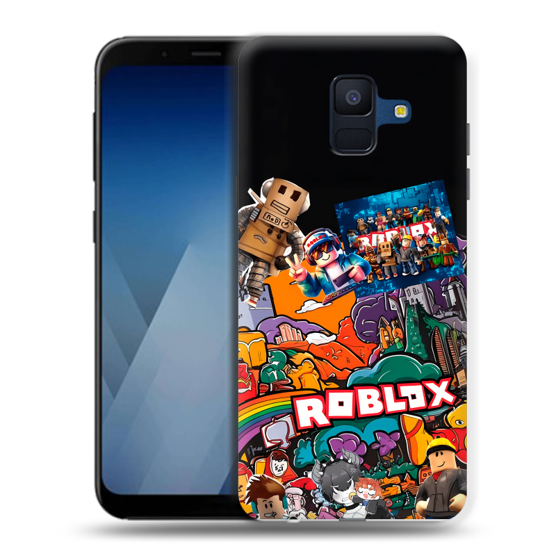 Силиконовый противоударный чехол на Samsung Galaxy A6 с принтом Roblox Роблокс Силиконовый противоударный чехол на Samsung Galaxy A6 с принтом Roblox Роблокс