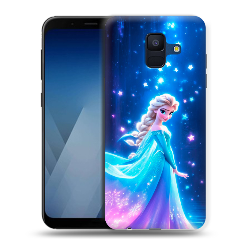Силиконовый противоударный чехол на Samsung Galaxy A6 с принтом Холодное сердце Frozen Силиконовый противоударный чехол на Samsung Galaxy A6 с принтом Холодное сердце Frozen