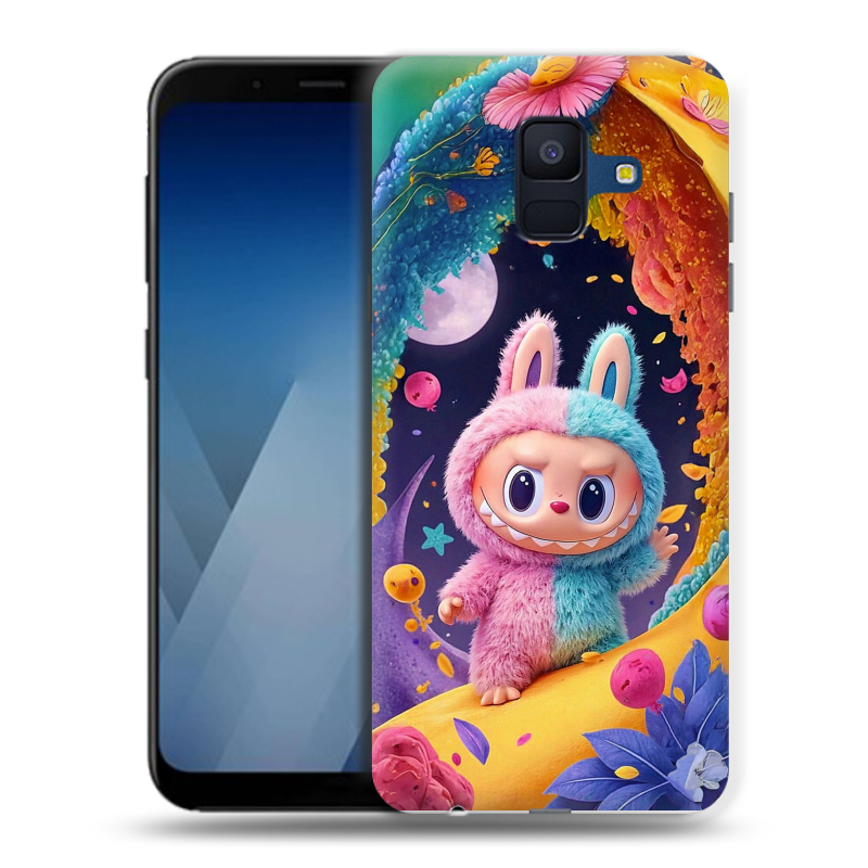 Пластиковый чехол на Samsung Galaxy A6 с принтом Labubu Лабубу Пластиковый чехол на Samsung Galaxy A6 с принтом Labubu Лабубу