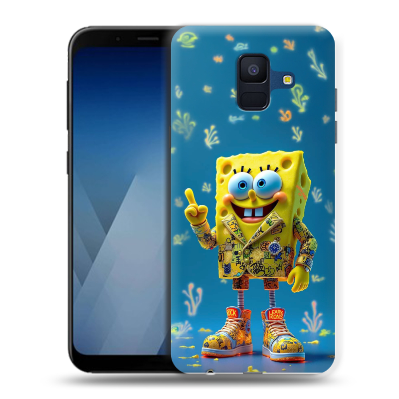 Пластиковый чехол на Samsung Galaxy A6 с принтом Спанч боб Спанчбоб Пластиковый чехол на Samsung Galaxy A6 с принтом Спанч боб Спанчбоб