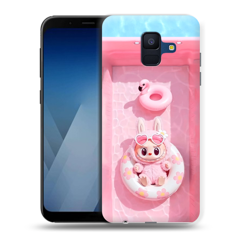 Силиконовый противоударный чехол на Samsung Galaxy A6 с принтом Labubu Лабубу Силиконовый противоударный чехол на Samsung Galaxy A6 с принтом Labubu Лабубу
