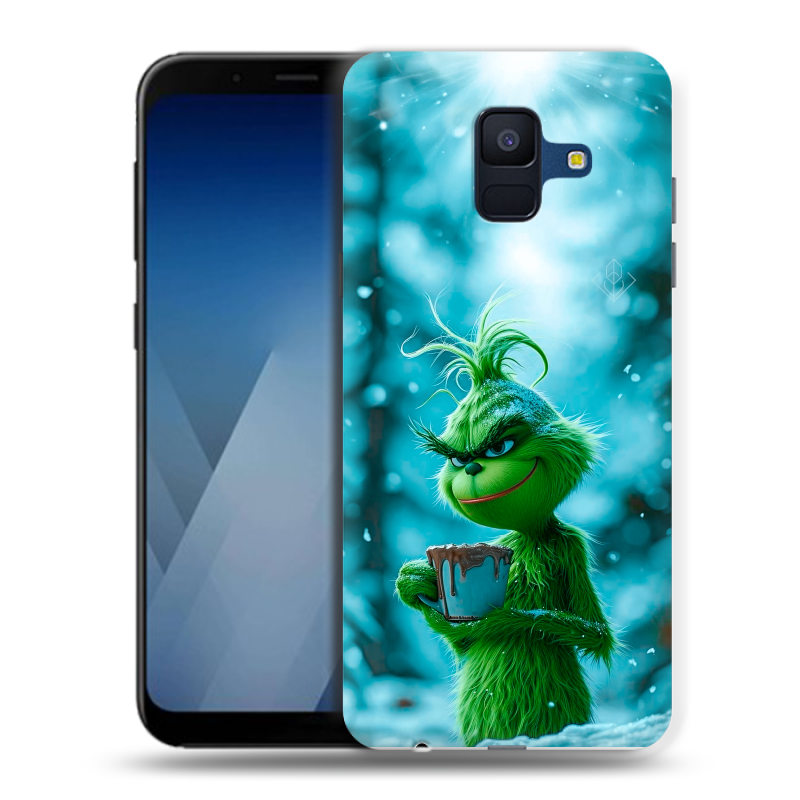 Пластиковый чехол на Samsung Galaxy A6 с принтом Новый год гринч Пластиковый чехол на Samsung Galaxy A6 с принтом Новый год гринч