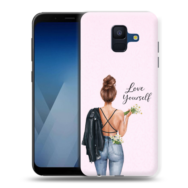 Пластиковый чехол на Samsung Galaxy A6 с принтом женский Пластиковый чехол на Samsung Galaxy A6 с принтом женский