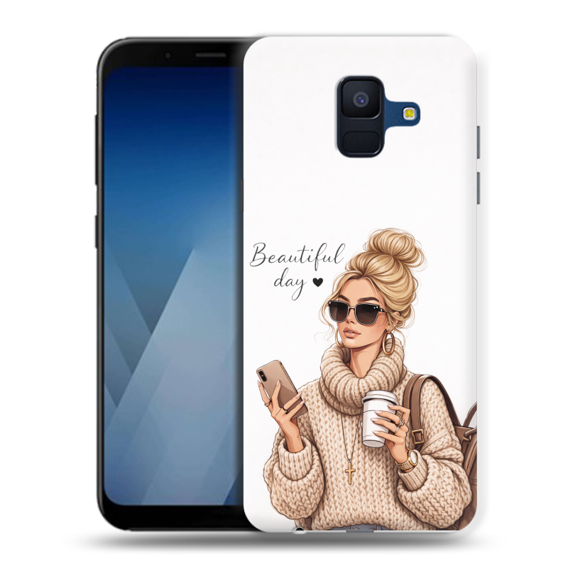 Силиконовый противоударный чехол на Samsung Galaxy A6 с принтом женский Силиконовый противоударный чехол на Samsung Galaxy A6 с принтом женский