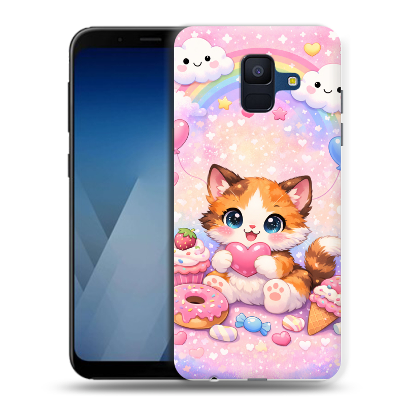 Силиконовый противоударный чехол на Samsung Galaxy A6 с принтом для девочек Силиконовый противоударный чехол на Samsung Galaxy A6 с принтом для девочек