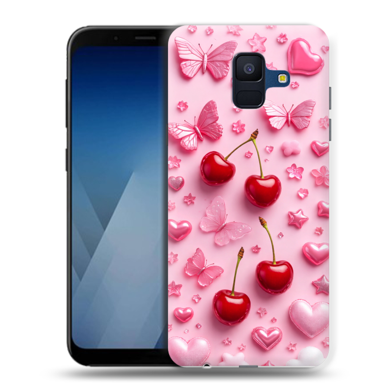 Силиконовый противоударный чехол на Samsung Galaxy A6 с принтом для девочек Силиконовый противоударный чехол на Samsung Galaxy A6 с принтом для девочек