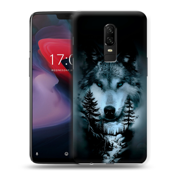 Пластиковый чехол на OnePlus 6 с принтом Лесной волк Пластиковый чехол на OnePlus 6 с принтом Лесной волк