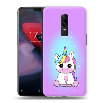 Пластиковый чехол на OnePlus 6 с принтом Единорог Пластиковый чехол на OnePlus 6 с принтом Единорог