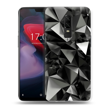 Пластиковый чехол на OnePlus 6 с принтом Черные кристаллы Пластиковый чехол на OnePlus 6 с принтом Черные кристаллы