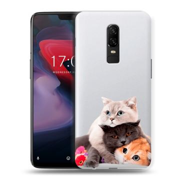 Пластиковый чехол на OnePlus 6 с принтом Кошки Пластиковый чехол на OnePlus 6 с принтом Кошки