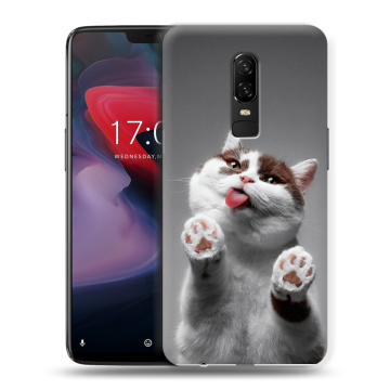 Пластиковый чехол на OnePlus 6 с принтом Коты Пластиковый чехол на OnePlus 6 с принтом Коты