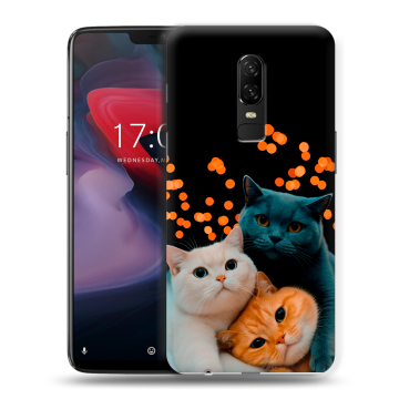 Пластиковый чехол на OnePlus 6 с принтом Кошки Пластиковый чехол на OnePlus 6 с принтом Кошки