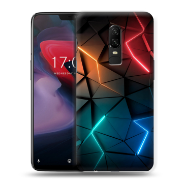 Пластиковый чехол на OnePlus 6 с принтом Абстракция неон Пластиковый чехол на OnePlus 6 с принтом Абстракция неон