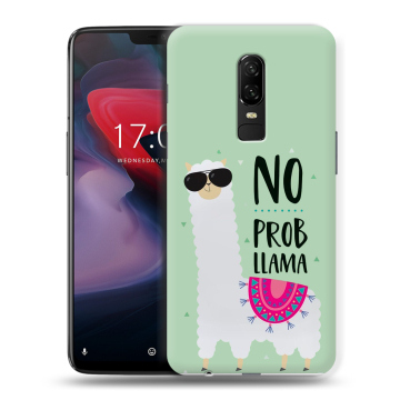 Пластиковый чехол на OnePlus 6 с принтом Лама Пластиковый чехол на OnePlus 6 с принтом Лама