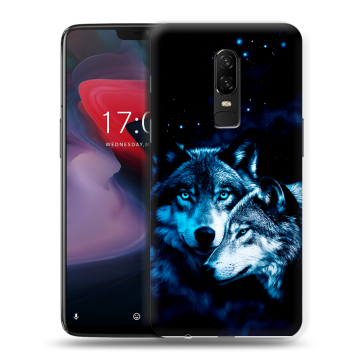 Пластиковый чехол на OnePlus 6 с принтом Волки Пластиковый чехол на OnePlus 6 с принтом Волки