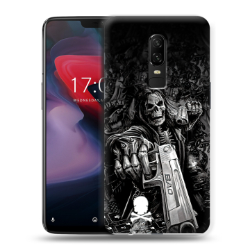Пластиковый чехол на OnePlus 6 с принтом Скелет Пластиковый чехол на OnePlus 6 с принтом Скелет