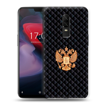 Пластиковый чехол на OnePlus 6 с принтом Герб России принт