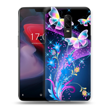 Пластиковый чехол на OnePlus 6 с принтом Бабочки