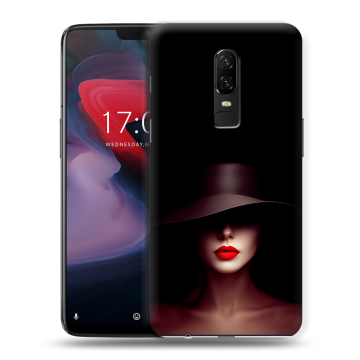 Пластиковый чехол на OnePlus 6 с принтом Девушка в шляпе