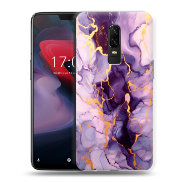 Пластиковый чехол на OnePlus 6 с принтом Мрамор