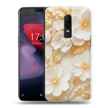 Пластиковый чехол на OnePlus 6 с принтом Цветы