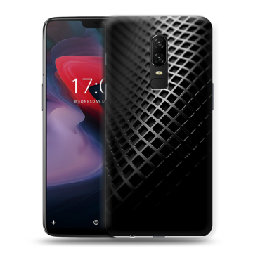 Пластиковый чехол на OnePlus 6 с принтом Текстура металла