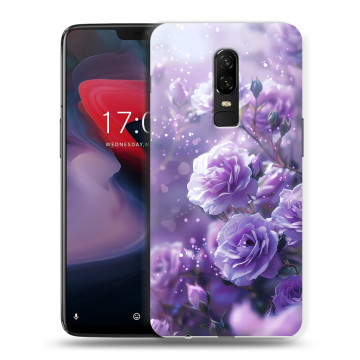 Пластиковый чехол на OnePlus 6 с принтом Розы цветы