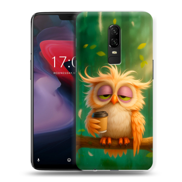 Пластиковый чехол на OnePlus 6 с принтом сова
