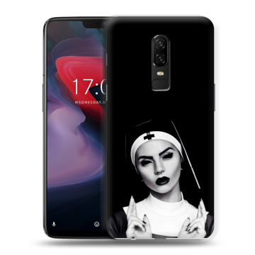 Пластиковый чехол на OnePlus 6 с принтом монашка Пластиковый чехол на OnePlus 6 с принтом монашка