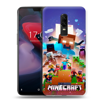 Пластиковый чехол на OnePlus 6 с принтом Майнкрафт Minecraft