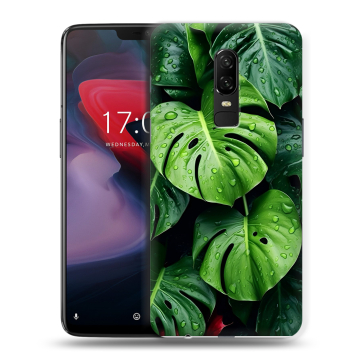 Пластиковый чехол на OnePlus 6 с принтом Листья Пластиковый чехол на OnePlus 6 с принтом Листья