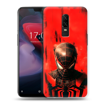 Пластиковый чехол на OnePlus 6 с принтом человек паук spiderman