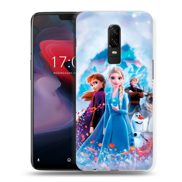 Пластиковый чехол на OnePlus 6 с принтом Холодное сердце Frozen