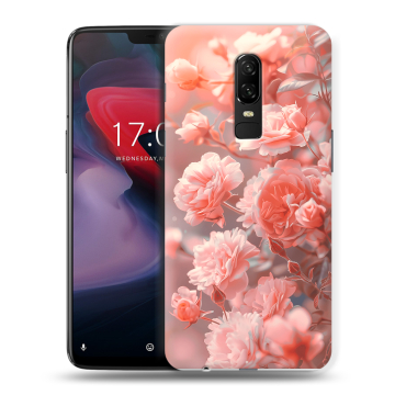 Пластиковый чехол на OnePlus 6 с принтом Розы цветы