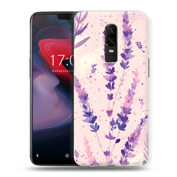 Пластиковый чехол на OnePlus 6 с принтом цветы лаванда