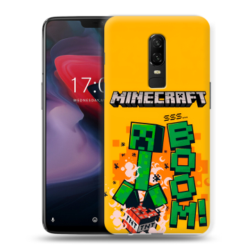 Пластиковый чехол на OnePlus 6 с принтом Майнкрафт Minecraft